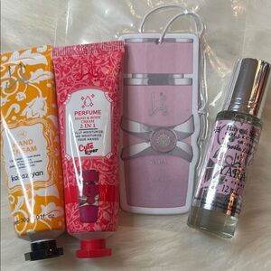 Karazyan and Yara Hand Care and Fragrance Set - Orange, Pink, and Silver